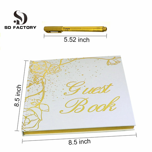 Gold wedding guest book - guest, and